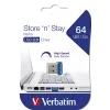 Verbatim Store 'n' Stay NANO - USB 3.0 Drive 64 GB - Blue, 64 GB, USB Type-A, 3.2 Gen 1 (3.1 Gen 1), Cap, 3 g, Blue