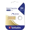Verbatim Metal Executive - USB 3.0 Drive 64 GB - Gold, 64 GB, USB Type-A, 3.2 Gen 1 (3.1 Gen 1), Capless, 3.6 g, Gold