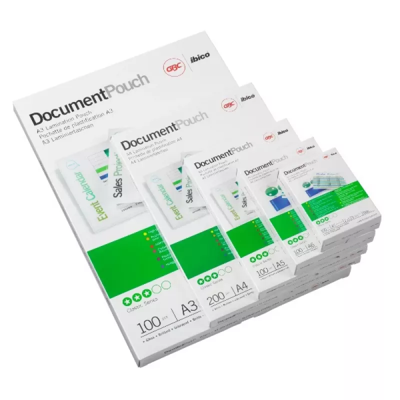 GBC Lamination Pouch A4 175 Micron, Glossy, Transparent, A4, 216 mm, 303 mm, 0.175 mm