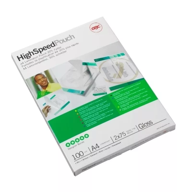 GBC Lamination Pouch A4 High Speed 75 Micron, Glossy, A4, 216 mm, 0.15 mm, 303 mm, 100 pc(s)