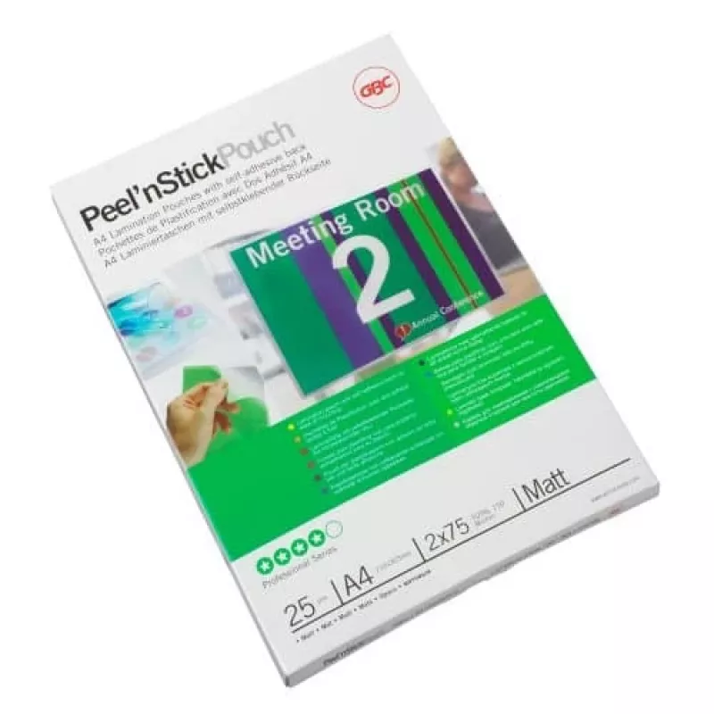 GBC Lamination Pouch A4 Adhesive Matt 75 Micron, Glossy, A4, 0.15 mm, 25 pc(s)