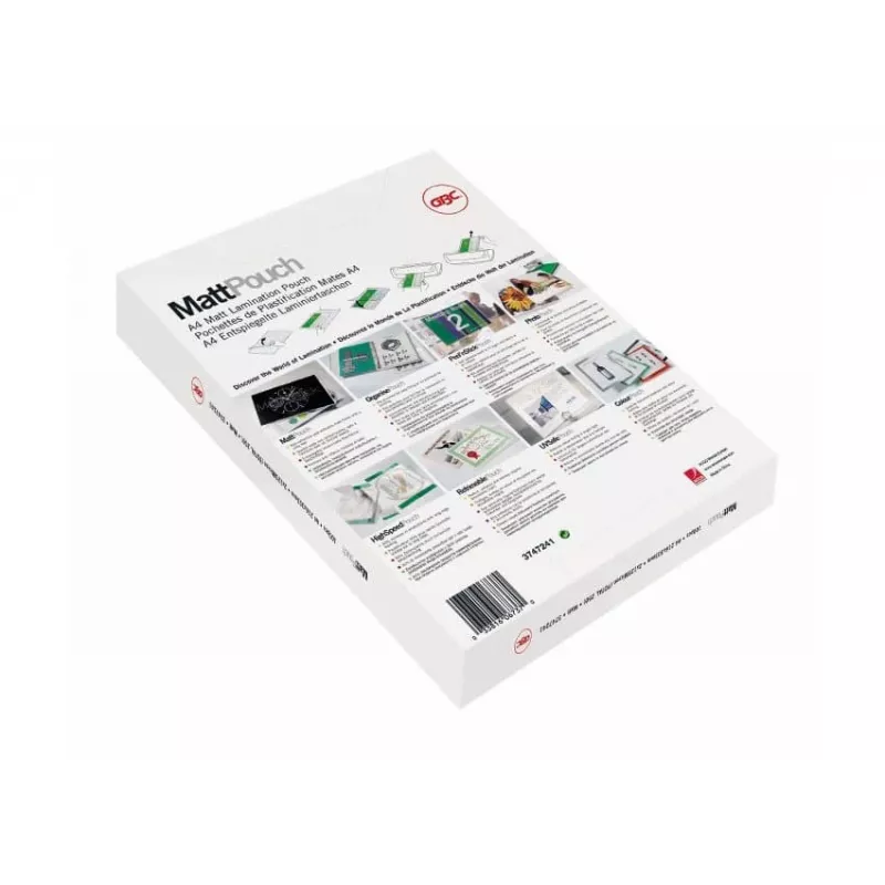 GBC Lamination Pouch A3 Matt 125 Micron, Matt, White, A3, 0.25 mm, 303 mm, 426 mm