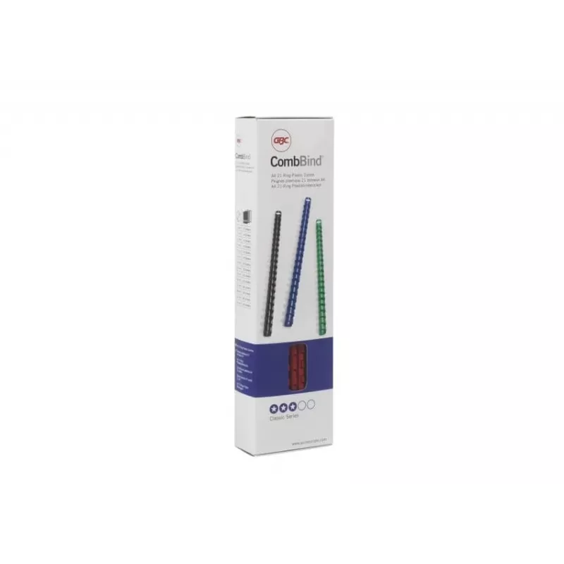 GBC CombBind Binding Combs 10mm A4 21R, White, 65 sheets, Polyvinyl chloride (PVC), A4, 1 cm, 290 g