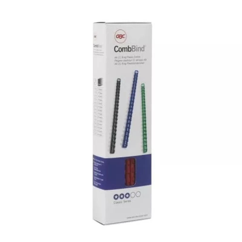 GBC CombBind Binding Combs 10mm A4 21R, White, 65 sheets, Polyvinyl chloride (PVC), A4, 1 cm, 290 g