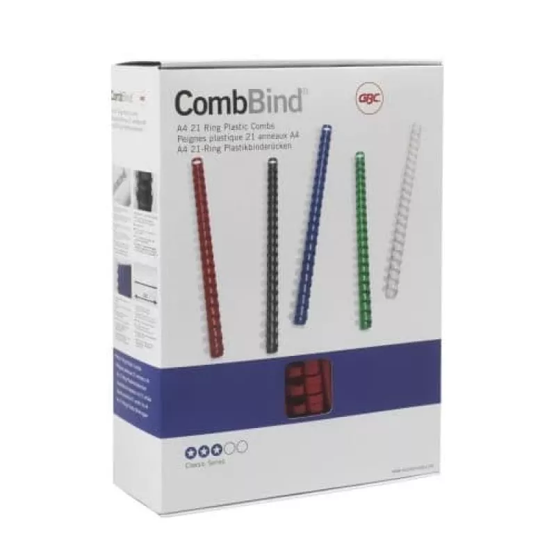 GBC CombBind Binding Combs 51mm A4 21R, White, 500 sheets, Polyvinyl chloride (PVC), A4, 5.1 cm, 1.23 kg