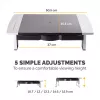 Fellowes Computer Monitor Stand with 5 Height Adjustments - Office Suites Monitor Riser with Storage Tray - Ergonomic Adjustable Monitor Stand for Computers - Max Weight 36KG/Max Size 28 inch - Graphite