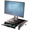 Fellowes Computer Monitor Stand with 5 Height Adjustments - Office Suites Monitor Riser with Storage Tray - Ergonomic Adjustable Monitor Stand for Computers - Max Weight 36KG/Max Size 28 inch - Graphite