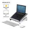 Fellowes Laptop Stand for Desk - Office Suites Plus Adjustable Laptop Stand for the Home and Office - Laptop Riser with 5 Height Adjustments - Max Monitor Size 17 inch, Max Weight 5KG - Black/Silver