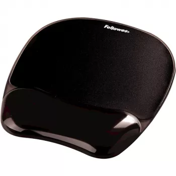 Mouse pad Fellowes Crystals Gel with gel wrist rest, black, 202×230 mm, 340 g
