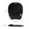 Mouse pad Fellowes Crystals Gel with gel wrist rest, black, 202×230 mm, 340 g