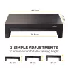 Fellowes Computer Monitor Stand with 3 Height Adjustments - Designer Suites Monitor Riser with Storage Tray - Ergonomic Adjustable Monitor Stand for Computers - Max Weight 18KG/Max Size 21 inch - Black/Pearl