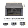 Fellowes Computer Monitor Stand with 3 Height Adjustments - Premium Monitor Riser Plus with Cable Management - Ergonomic Adjustable Monitor Stand for Computers - Max Weight 36KG/Max Size 21 inch - Graphite