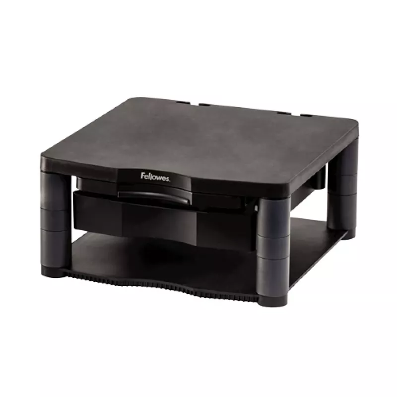 Fellowes Computer Monitor Stand with 3 Height Adjustments - Premium Monitor Riser Plus with Cable Management - Ergonomic Adjustable Monitor Stand for Computers - Max Weight 36KG/Max Size 21 inch - Graphite