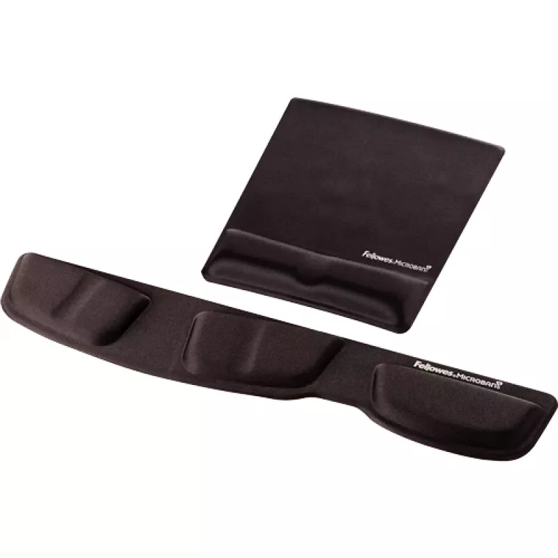 Fellowes Mouse Mat Wrist Support - Health-V Mouse Pad with Antibacterial Protection - Ergonomic Mouse Mat for Computer, Laptop, Home Office Use - Black