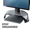Fellowes Computer Monitor Stand with 3 Height Adjustments - Smart Suites Monitor Riser - Ergonomic Adjustable Monitor Stand for Computers - Max Weight 10KG/Max Size 21 inch - Black