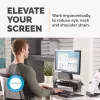 Fellowes Computer Monitor Stand with 3 Height Adjustments - Smart Suites Monitor Riser Plus with Storage Area - Ergonomic Adjustable Monitor Stand for Computers - Max Weight 10KG/Max Size 21 inch - Black