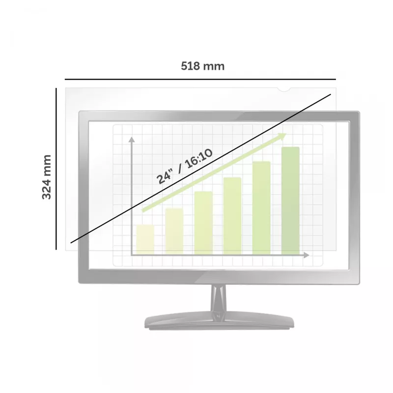 Fellowes PrivaScreen 61 cm (24 inch) Monitor Frameless display privacy filter