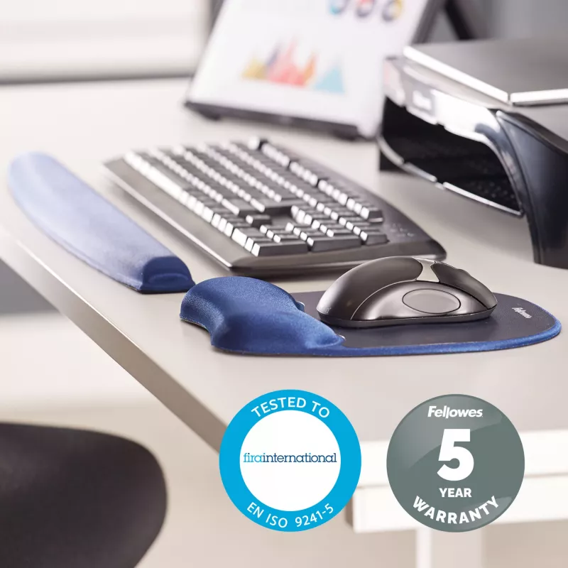 Mouse Pad Fellowes Memory Foam Mouse Pad/Wrist Rest Sapphire