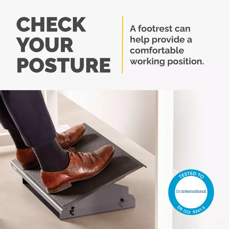 Fellowes Foot Rest Under Desk - Professional Series Under Desk Foot Rest Ergonomic Foot Rest with 3 Height Adjustable Positions & Non-Slip Platform Surface - Foot Rest Stool for Office & Home - Black