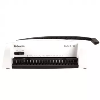 Fellowes Starlet 2+ Plastic Comb Binding Machine, White, 12 Sheets Punch
