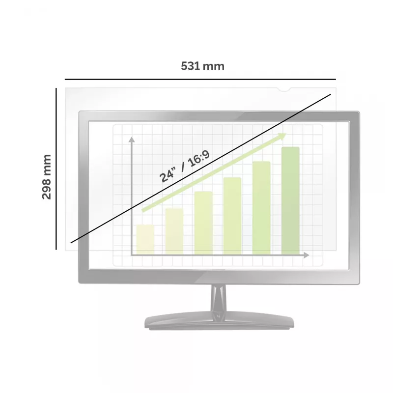 Fellowes PrivaScreen 61 cm (24 inch) Monitor Frameless display privacy filter