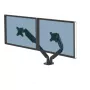 Fellowes Platinum Series Dual Monitor Arm - Monitor Mount for Two 8KG 40 inch Screens - Adjustable Dual Monitor Desk Mount - Tilt 45° Pan 180° Swivel 360° Rotation 360°, VESA 75 x 75/100 x 100 - Black