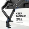 Fellowes Platinum Series Dual Monitor Arm - Monitor Mount for Two 8KG 40 inch Screens - Adjustable Dual Monitor Desk Mount - Tilt 45° Pan 180° Swivel 360° Rotation 360°, VESA 75 x 75/100 x 100 - Black