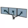 Fellowes Platinum Series Triple Monitor Arm - Monitor Mount for Three 7KG 27 inch Screens - Adjustable Triple Monitor Desk Mount - Tilt 45° Pan 180° Swivel 360° Rotation 360°, VESA 75 x 75/100 x 100 - Black