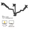 Fellowes Platinum Series Triple Monitor Arm - Monitor Mount for Three 7KG 27 inch Screens - Adjustable Triple Monitor Desk Mount - Tilt 45° Pan 180° Swivel 360° Rotation 360°, VESA 75 x 75/100 x 100 - Black