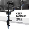 Fellowes Platinum Series Triple Monitor Arm - Monitor Mount for Three 7KG 27 inch Screens - Adjustable Triple Monitor Desk Mount - Tilt 45° Pan 180° Swivel 360° Rotation 360°, VESA 75 x 75/100 x 100 - Black