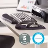 Fellowes Mouse Mat Wrist Support - PlushTouch Mouse Pad with Non Slip Rubber Base & Antibacterial Protection - Ergonomic Mouse Mat for Computer, Laptop, Home Office Use - Black