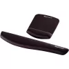 Fellowes Mouse Mat Wrist Support - PlushTouch Mouse Pad with Non Slip Rubber Base & Antibacterial Protection - Ergonomic Mouse Mat for Computer, Laptop, Home Office Use - Black