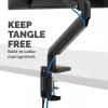Fellowes Platinum Series Monitor Arm - Monitor Mount for 8KG 40 inch Screens - Adjustable Monitor Desk Mount - Tilt 45° Pan 180° Swivel 360° Rotation 360°, VESA 75 x 75/100 x 100 - Black