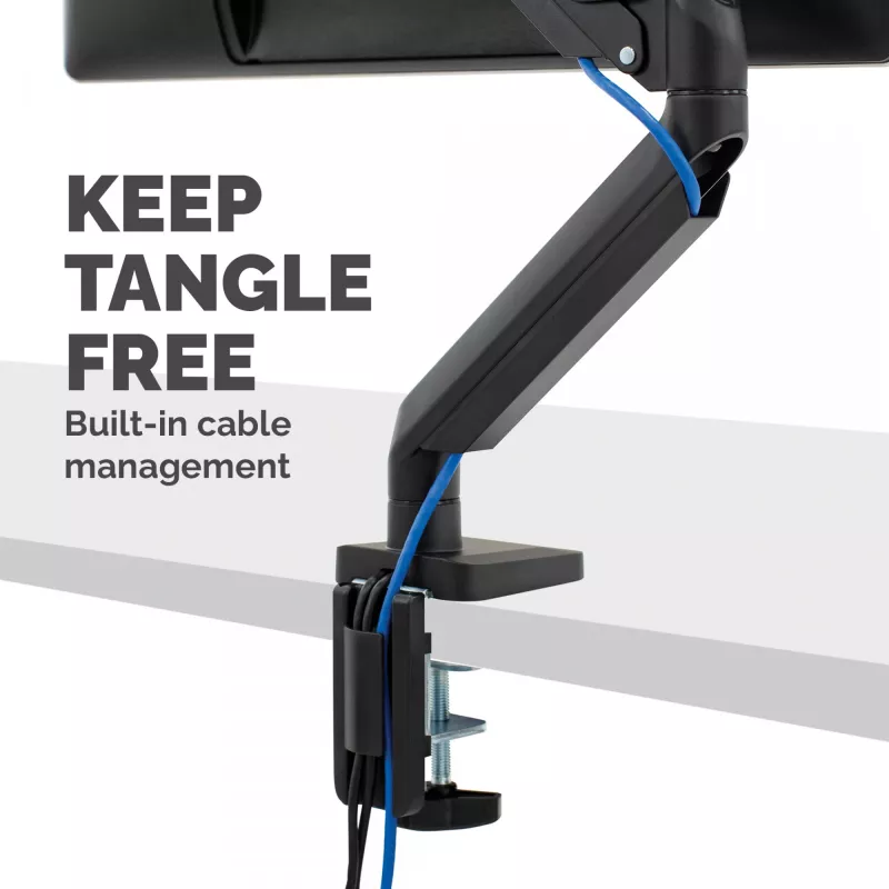 Fellowes Platinum Series Monitor Arm - Monitor Mount for 8KG 40 inch Screens - Adjustable Monitor Desk Mount - Tilt 45° Pan 180° Swivel 360° Rotation 360°, VESA 75 x 75/100 x 100 - Black