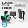 Fellowes Platinum Series Dual Stacking Monitor Arm - Monitor Mount for Two 8KG 27 inch Screens - Adjustable Dual Monitor Desk Mount - Tilt 45° Pan 180° Swivel 360° Rotation 360°, VESA 75 x 75/100 x 100 - Black