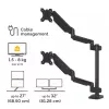 Fellowes Platinum Series Dual Stacking Monitor Arm - Monitor Mount for Two 8KG 27 inch Screens - Adjustable Dual Monitor Desk Mount - Tilt 45° Pan 180° Swivel 360° Rotation 360°, VESA 75 x 75/100 x 100 - Black