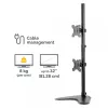 Fellowes Seasa Dual Stacking Monitor Arm - Freestanding Monitor Mount for 8KG 32 inch Screens - Ergonomic Adjustable Monitor Arm - Tilt 45° Pan 120° Rotation 360°, VESA 75 x 75/100 x 100 - Black