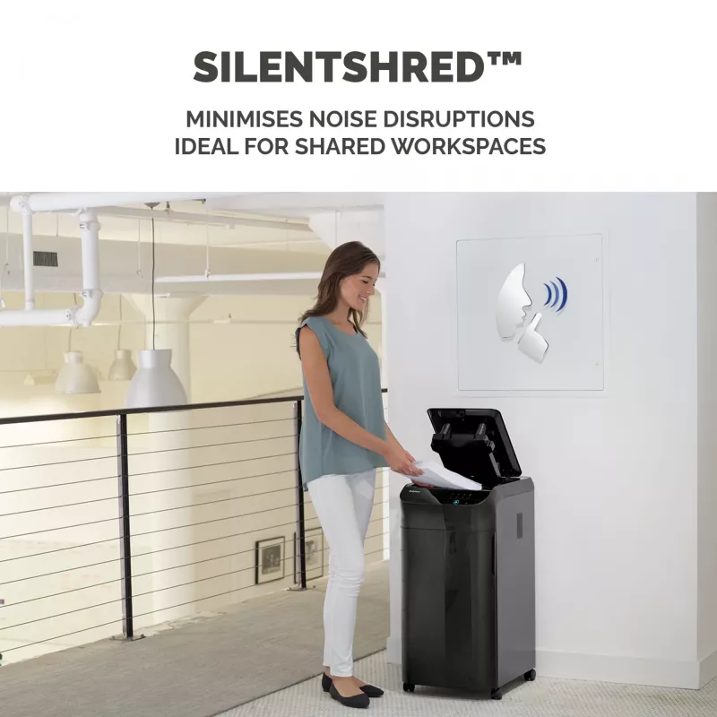 Fellowes Paper Shredder 350 Sheet Auto Feed Cross Cut Shredder AutoMax 350C Shredder with 68 Litre Bin High Security P4