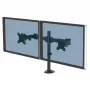 Fellowes Reflex Dual Monitor Arm - Dual Monitor Mount for 8KG 27 inch Screens - Adjustable Monitor Desk Mount - Tilt 45° Pan 180° Rotation 360°, VESA 75 x 75/100 x 100 - Black