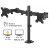 Fellowes Reflex Dual Monitor Arm - Dual Monitor Mount for 8KG 27 inch Screens - Adjustable Monitor Desk Mount - Tilt 45° Pan 180° Rotation 360°, VESA 75 x 75/100 x 100 - Black