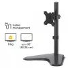 Fellowes Seasa Single Monitor Arm - Freestanding Monitor Mount for 8KG 32 inch Screens - Ergonomic Adjustable Monitor Arm - Tilt 45° Pan 120° Rotation 360°, VESA 75 x 75/100 x 100 - Black