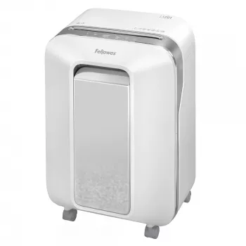 Fellowes Powershred LX201 Micro-Cut Shredder white, Micro-cut shredding, 23 cm, 2 x 12 mm, 22 L, Touch, 4 wheel(s)