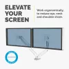Fellowes Platinum Series Dual Monitor Arm - Monitor Mount for Two 8KG 40 inch Screens - Adjustable Dual Monitor Desk Mount - Tilt 45° Pan 180° Swivel 360° Rotation 360°, VESA 75 x 75/100 x 100 - White