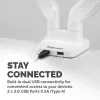 Fellowes Platinum Series Dual Monitor Arm - Monitor Mount for Two 8KG 40 inch Screens - Adjustable Dual Monitor Desk Mount - Tilt 45° Pan 180° Swivel 360° Rotation 360°, VESA 75 x 75/100 x 100 - White