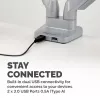 Fellowes Platinum Series Dual Monitor Arm - Monitor Mount for Two 8KG 40 inch Screens - Adjustable Dual Monitor Desk Mount - Tilt 45° Pan 180ᵒ Swivel 360ᵒ Rotation 360ᵒ, VESA 75 x 75/100 x 100 - Silver