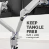Fellowes Platinum Series Dual Monitor Arm - Monitor Mount for Two 8KG 40 inch Screens - Adjustable Dual Monitor Desk Mount - Tilt 45° Pan 180ᵒ Swivel 360ᵒ Rotation 360ᵒ, VESA 75 x 75/100 x 100 - Silver