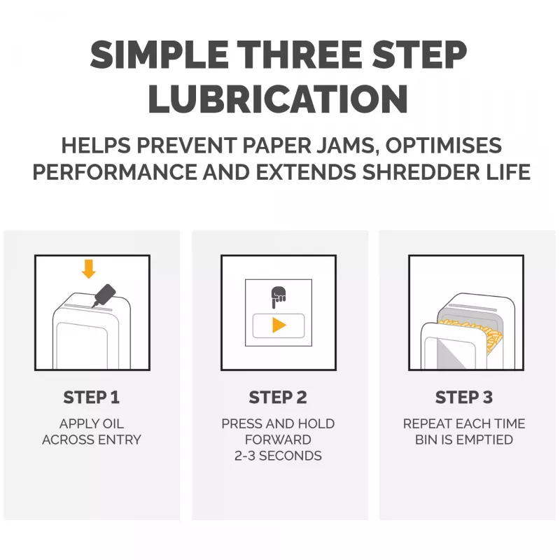 Fellowes Powershred Bottled Lubricant (355ml), Lubricating oil, 0.355 L, Yellow, 90 mm, 35 mm, 20 mm