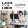 Fellowes Computer Monitor Stand with 3 Height Adjustments - Hana LT Monitor Riser - Ergonomic Adjustable Monitor Stand for Computers - Max Weight 22.6KG - White