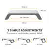 Fellowes Computer Monitor Stand with 3 Height Adjustments - Hana LT Monitor Riser - Ergonomic Adjustable Monitor Stand for Computers - Max Weight 22.6KG - White