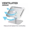 Fellowes Alumia Laptop Riser Desk Based Laptop Stand Max Size 15 inch Max Weight 5kg Silver